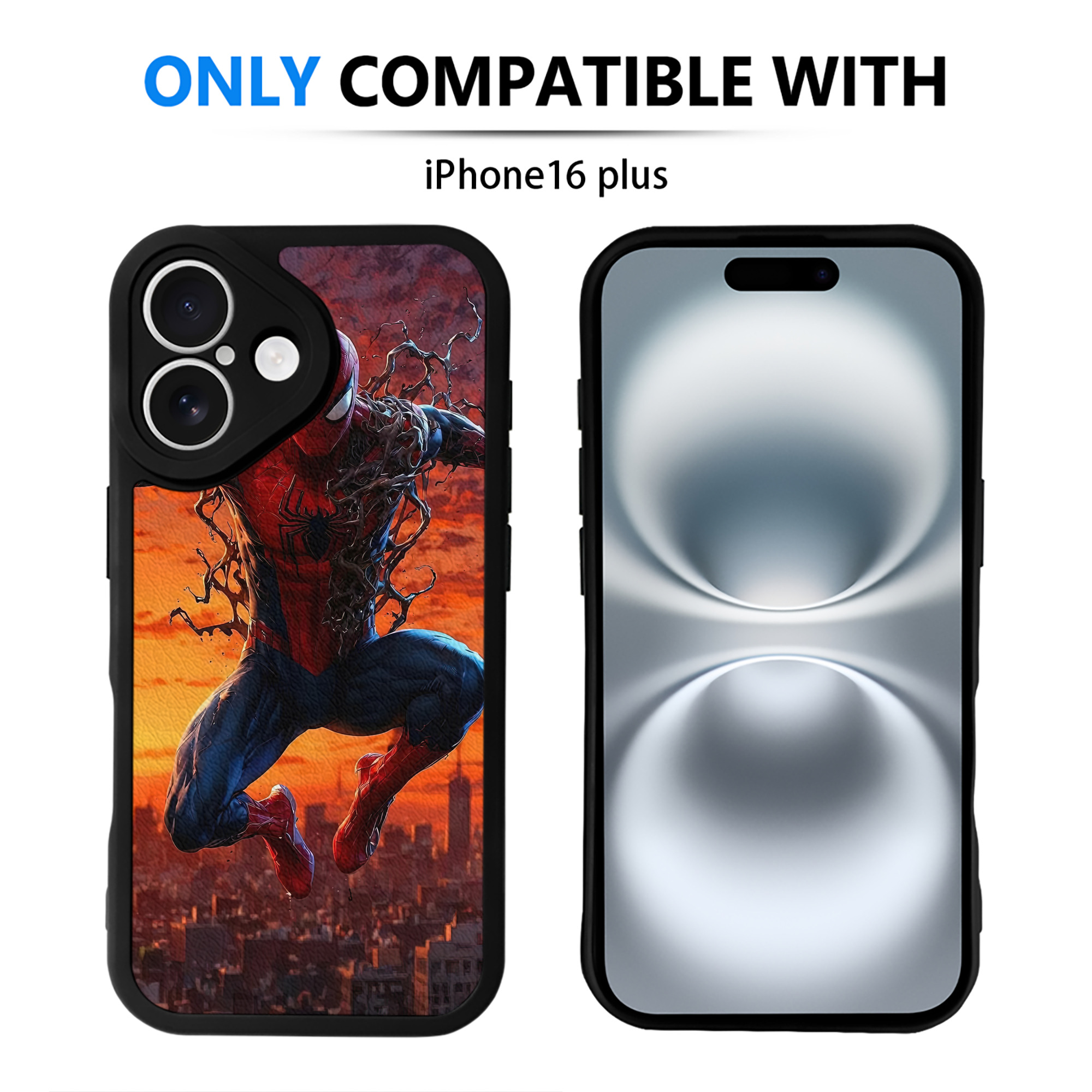 （画像用） Spider Man スパイダーマン 【iPhone 16シリーズ対応】シリコンスマホケース（レザー調） 材質：シリコン